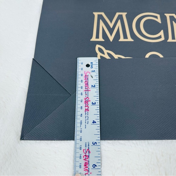 MCM Authentic Black Gold Logo Shopping Paper Bag Gift Tote Small 14.5”x10”x5” - Picture 4 of 4
